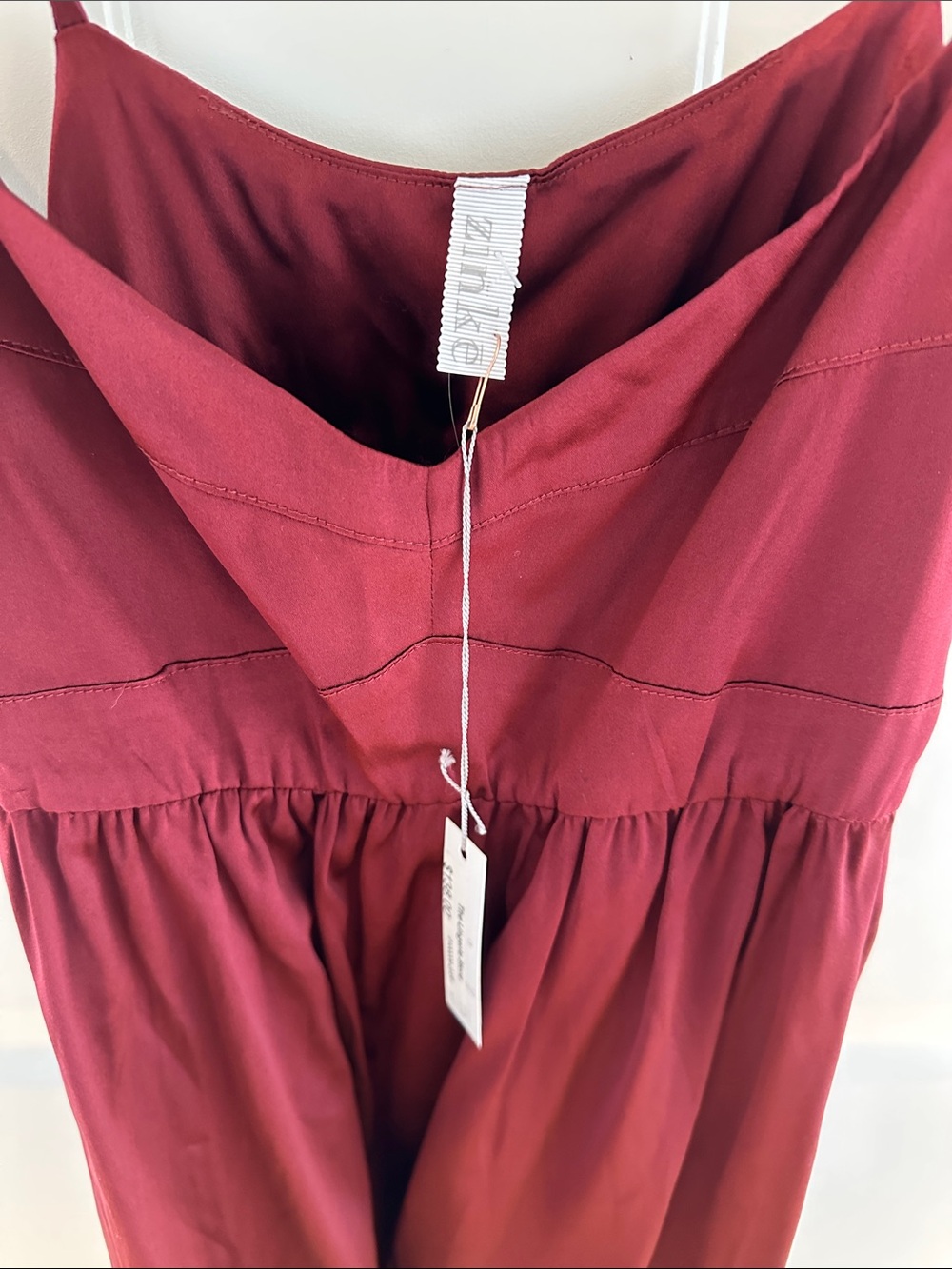Zinke Burgundy Spaghetti Strap lingerie Silk kate chemise NWT size medium/small